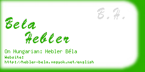 bela hebler business card